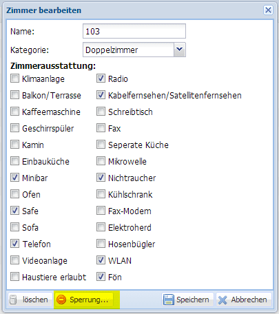 Wie kann ich ein Zimmer sperren